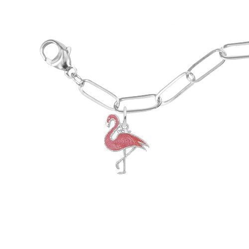Painted Flamingo Bracelet Set - Sterling Silver - 27-1042-300-SS
