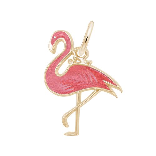 Painted Flamingo Charm - Gold Plate - 10-1042-1-gp