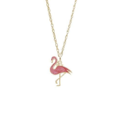 Painted Flamingo Necklace Set - Gold Plated - 29-1042-87-GP