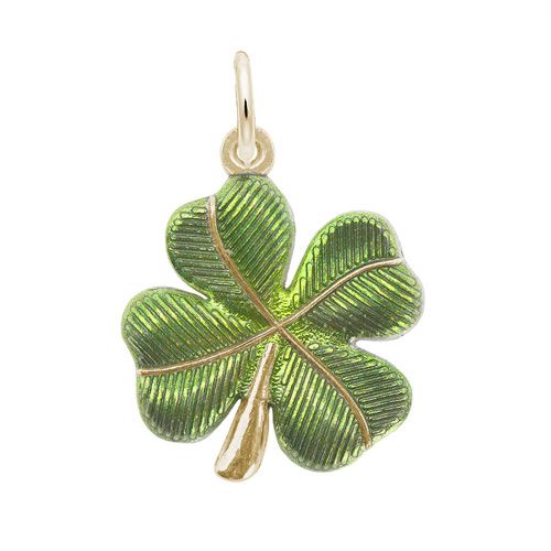 Painted Four Leaf Clover Charm - Gold Plate - 0395-001-gp