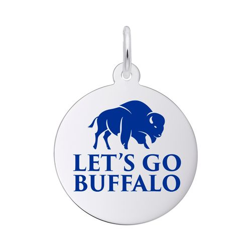 Painted Let's Go Buffalo Disc - Sterling Silver - 10-1071-1-ss