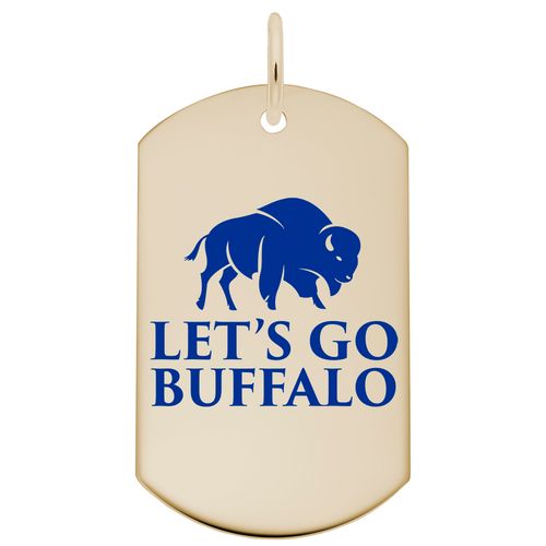 Painted Let's Go Buffalo Dog Tag - 10K Yellow Gold - 10-1069-0-10k