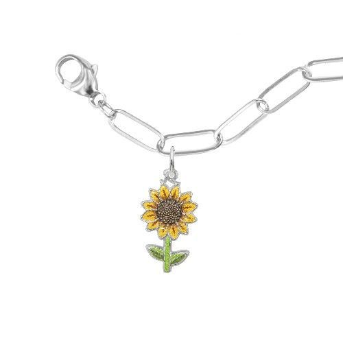 Painted Sunflower Bracelet Set - Sterling Silver - 27-1117-300-SS