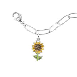 Painted Sunflower Bracelet Set - Sterling Silver - 27-1117-300-SS