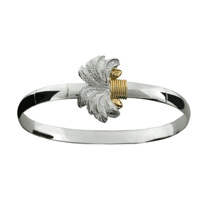 Palm Hook Bracelet - Sterling Silver & 14K Yellow Gold 6mm 6.5 Inch