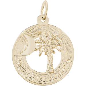 Palmetto Crescent Moon Charm - 10K Gold - 10-3914