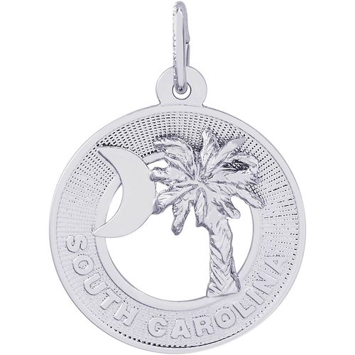 Palmetto Crescent Moon Charm - Sterling Silver - 10-3914
