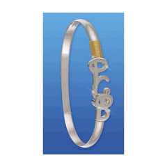 Panama City Beach Destination Bracelet - Sterling Silver & 14K Gold 6mm Wide