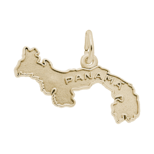 Panama Map with Border Charm - Gold Plated - 10-3226-gp