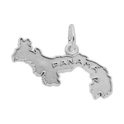 Panama Map with Border Charm - Sterling Silver - 10-3226-s