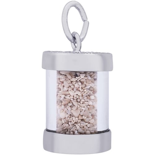 Panama Sand Capsule Charm - 14K White Gold