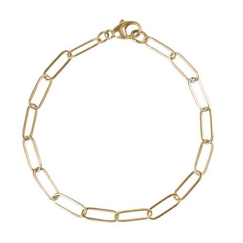 Paperclip Bracelet - 7 Inch Charm Bracelet  - Gold Plated  - 20-300-7-GP
