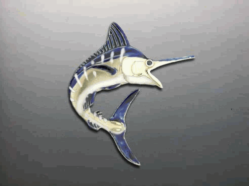 Vanmark Enameled Jumping Blue Marlin Pendant - PD010-enamel2