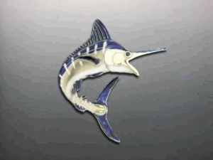 Vanmark Enameled Jumping Blue Marlin Pendant - PD010-enamel2
