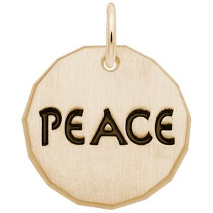 Peace Charm Tag - 10K Gold - 10-8435