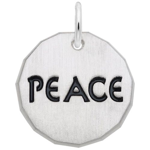 Peace Charm Tag - 14K White Gold - 10-8435