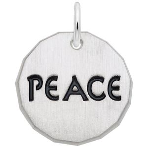 Peace Charm Tag - 14K White Gold - 10-8435