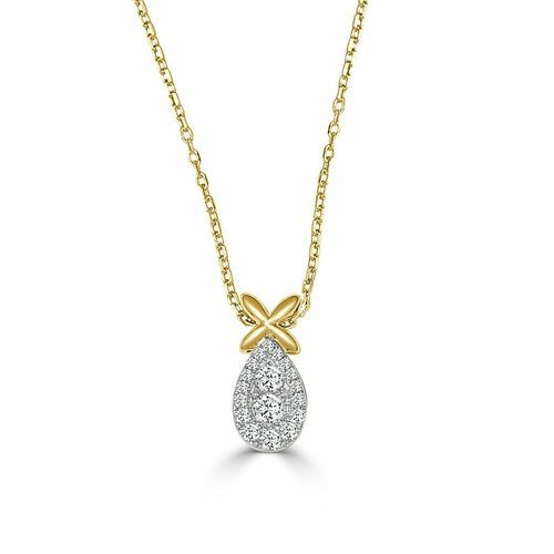 Pear Shape Diamond Cluster Firenze Bow Pendant