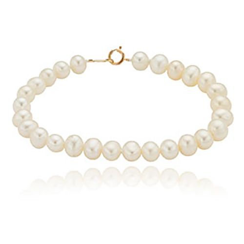 Pearl Baby Bracelet - 14K Yellow Gold