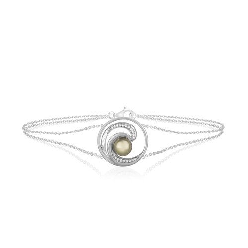 Pearl Wave Bracelet 20mm, Hawaiian Inspired  Bracelet, WTB-0004/ WG