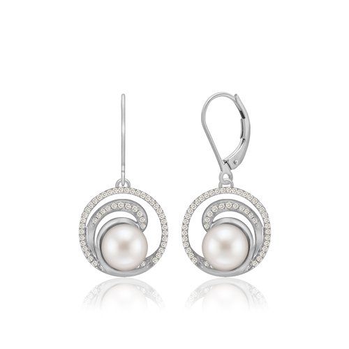 Pearl Wave Deluxe Earrings 15mm, Hawaiian Inspired Earrings, WTE-0007/ WG