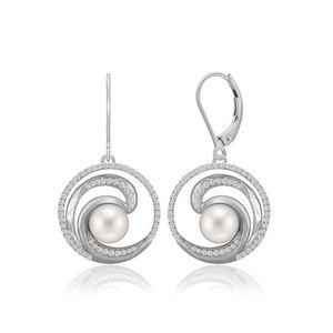 Pearl Wave Deluxe Earrings 19mm, Hawaiian Inspired  Earrings, WTE-0008/ WG