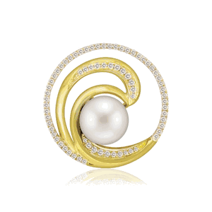 Pearl Wave Deluxe Pendant 24mm, Hawaiian Inspired  Pendant, WTP-0012