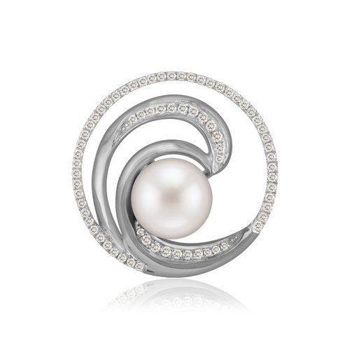 Pearl Wave Deluxe Pendant 24mm, Hawaiian Inspired Pendant, WTP-0012/ WG