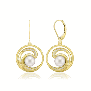 Pearl Wave Earrings 19mm, Hawaiian Inspired  Earrings, WTE-0006