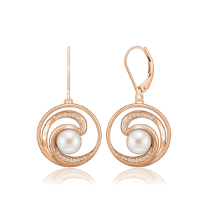Pearl Wave Earrings 19mm, Hawaiian Inspired  Earrings, WTE-0006/ RG