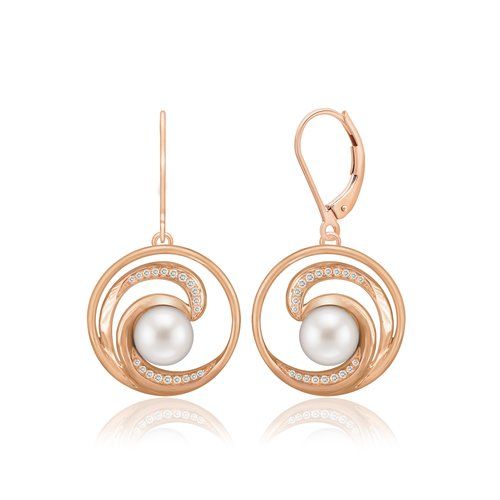 Pearl Wave Earrings 19mm, Hawaiian Inspired  Earrings, WTE-0006/ RG