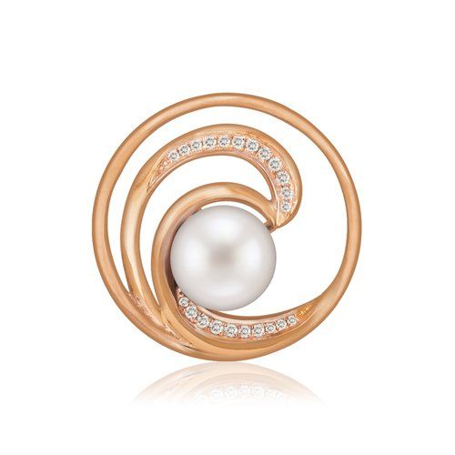Pearl Wave Pendant 24mm, Hawaiian Inspired Pendant, WTP-0009/ RG