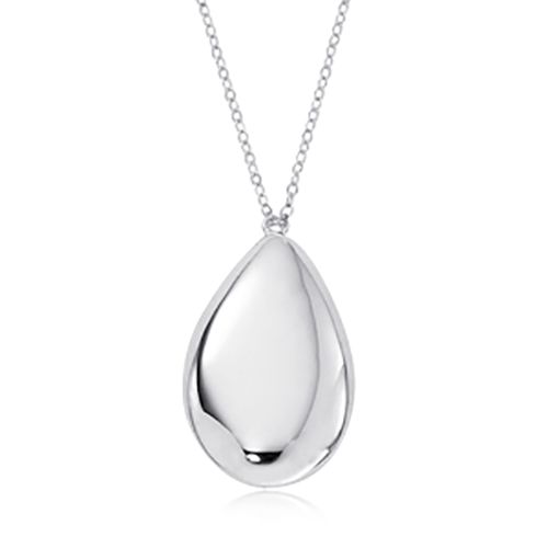 Pearshape Drop Pendant With Chain - Sterling Silver