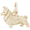 Pembroke Dog (Welsh Corgi) Charm Gold Plated - 10-2066