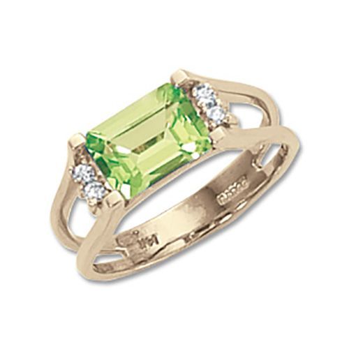 Peridot & Diamond Ring - 14K Yellow Gold Size 7 - 70250PE