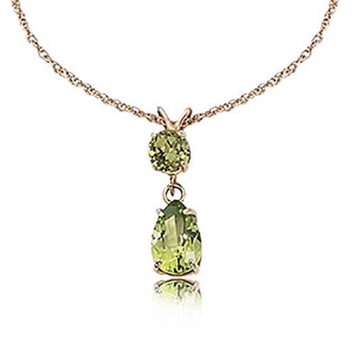 Peridot Pendant With Chain - 14K Yellow Gold - 80196PE18