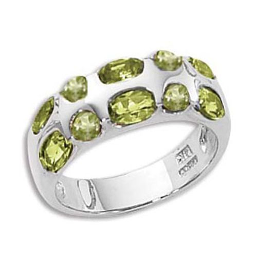 Peridot Ring - 14K White Gold Size 7