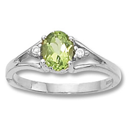 Peridot Ring - 14K White Gold Size 8