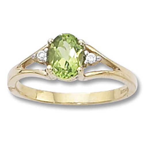 Peridot Ring - 14K Yellow Gold Size 8