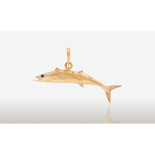 30mm Small Full Kingfish Pendant - 14K Gold