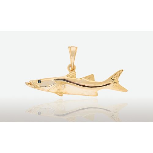 14K Gold 35MM Snook Pendant