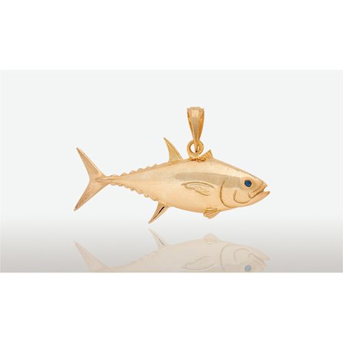 35mm Small Full Bluefin Tuna Pendant - 14K Gold
