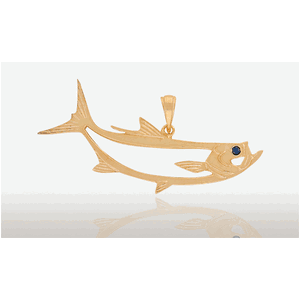 40mm Large Tarpon Pendant - 14K Gold