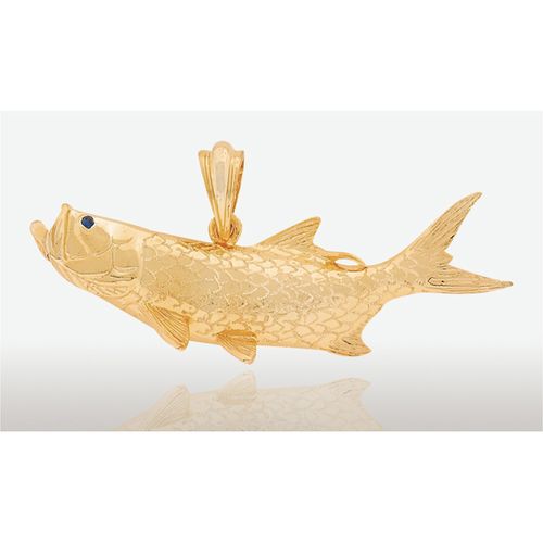 50mm Large Tarpon Pendant - 14K Gold