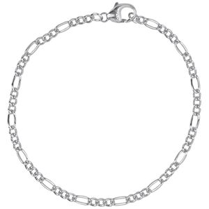 Petite Curbed Figaro Classic 8 Inch Bracelet-Sterling Silver-20-0120-8