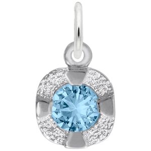Petite December Birthstone Charm - 14K White Gold - 10-1825-012-wg
