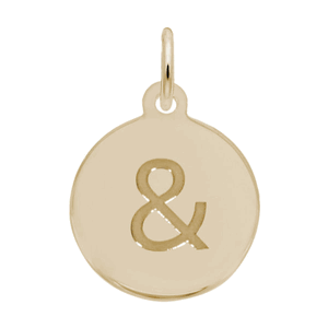 Petite Initial Disc - Ampersand Symbol 10k Gold Charm - 10-1898-0-10k