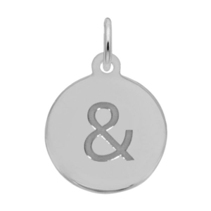 Petite Initial Disc - Ampersand Symbol Sterling Silver Charm- 10-1898-0-ss
