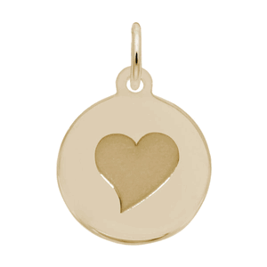 Petite Initial Disc - Heart 10k Gold Charm - 10-1897-0-10k