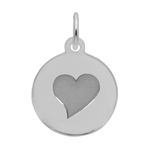 Petite Initial Disc - Heart 14k Gold Charm - 10-1897-0-14kw